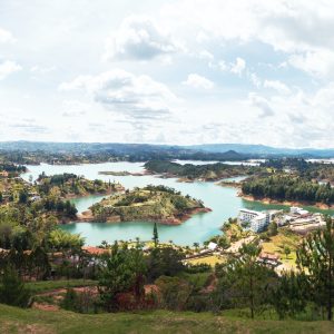 Panoramic view of Guatape Dam (Penon de Guatape) - Colombia
